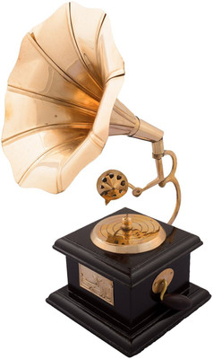 SMRK Antique Music Decorative Canon Brass Showpiece Decorative Showpiece  -  24.13 cm(Brass, Wood, Gold)