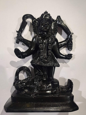 Chkoteravatiya Maa kali mata Murti 4 inch black marble Decorative Showpiece  -  10 cm(Marble, Black)