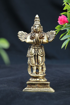 mahadev brass Garuda brass idol 4 inch Antique Finish Statue for Pooja , Vastu & Home Decor Decorative Showpiece  -  10 cm(Brass, Gold)