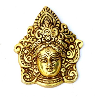 SUSAJJIT DECOR Goddess Durga Wall or Door Hanging Made of Brass Decorative Showpiece  -  10 cm(Brass, Yellow)