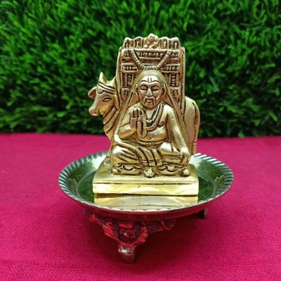 RAMA METAL BRASS RAGAVENDRA SWAMY STATUE Decorative Showpiece  -  6 cm(Brass, Gold)