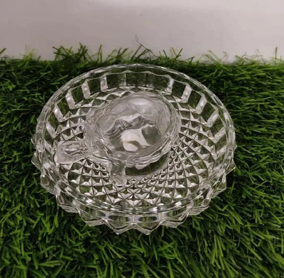 DIYAAN ENT Feng Shui Crystal Tortoise with Plate for Vastu, Good Luck & Positive Energy Decorative Showpiece  -  4 cm(Glass, Crystal, Clear)