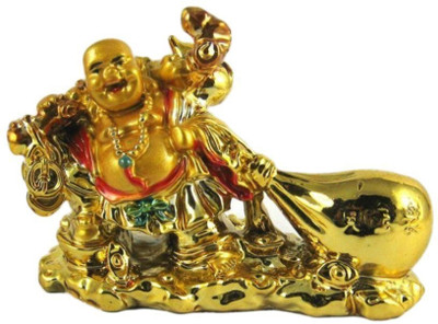 Nitin Collection happy man draging potli Decorative Showpiece  -  10 cm(Polyresin, Multicolor)
