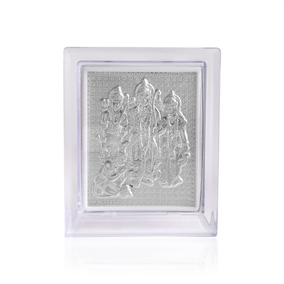 Admier silver plated Ram Darbar Photo Frame God Goddess Photo Frame Decorative Showpiece  -  11 cm(Plastic, Silver)