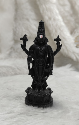 Divya Collection Divine Black Lord Vishnu Idol | Spiritual Home Decor & Puja Statue Decorative Showpiece  -  8 cm(Clay, Black)