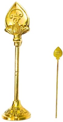 LeoTraders Brass Om Vel for Poojarom | Vel for Wallet / Pocket (Combo Offer) Decorative Showpiece  -  15 cm(Brass, Gold)