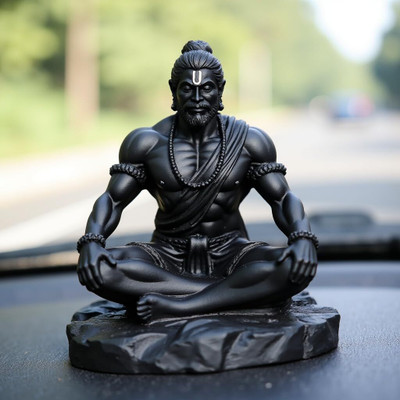 AN Enterprisess Sitting Hanuman ji Decorative Showpiece  -  10 cm(Resin, Black)