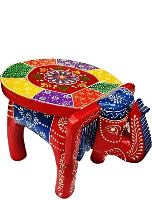 MIG Premium Wooden Elephant Stool – Artisanal Handcrafted Finish Decorative Showpiece  -  9 cm(Wood, Multicolor)