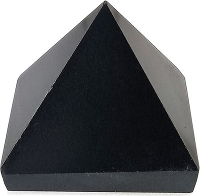 CRYSTU Natural Crystal Black Tourmaline Pyramid for Reiki Healing / Grid and Aura Cleaning, Vastu Correction and Crystal Healing Stone Pyramid 10-15 mm Approx Decorative Showpiece  -  1.5 cm(Crystal, Stone, Black)