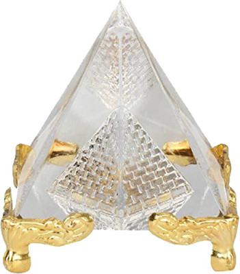 Gift Decor Shop crystal pyramid vastu for home good luck (8 cm) Decorative Showpiece  -  8 cm(Crystal, Clear)