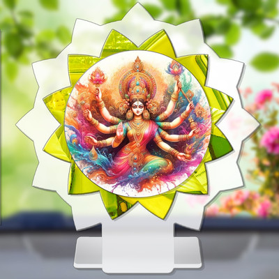 SANBIA Durga Chandi Ambika Katyayani Car Dashboard Idol Premium Decorative Showpiece  -  11 cm(Plastic, Multicolor)