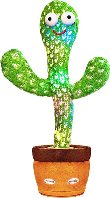 CASE CREATION Talking Cactus Baby Toys for Kids Dancing Cactus Toys Can Sing Wriggle(Green, Brown)