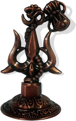 Utkarsh Metal Shiv, Mahadev Trishul,trident with Damaru God Stand for Gift Car Dashboard Decorative Showpiece  -  8 cm(Metal, Copper)