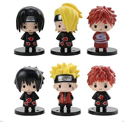 Augen Naruto Mini C Set of 6 Action Figure Limited Edition(7.5cm)(Pack of 6)(Multicolor)