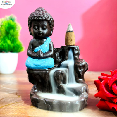 Flipkart Perfect Homes Meditating Buddha Smoke Fountain Decorative Showpiece  -  12 cm(Polyresin, Brown)
