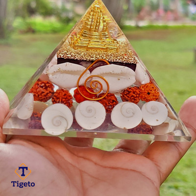 Tigeto laxmi pyramid shri yantra gomati chakra in Yantras Decorative Showpiece  -  8 cm(Crystal, Multicolor)