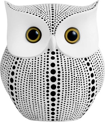 yogi Modern Classy Lucky Owl for Home Decor (Pack of 1, White) Decorative Showpiece  -  7 cm(Resin, White)