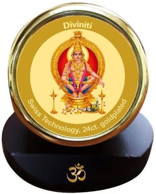 DIVINITI 24K Gold Plated Ayyapan Ji Photo Frame For Car Dashboard, Home Decor, Puja Decorative Showpiece  -  7 cm(Gold Plated, Multicolor)