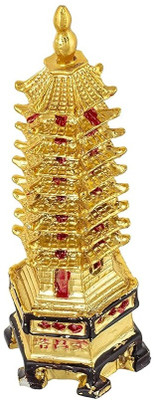 yogi Feng Shui for Students, Pagoda Tower Vastu for Good Luck and Business Success Decorative Showpiece  -  12 cm(Brass, Gold)