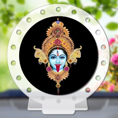 GiftsRange Kali Mata Bhadrakali Chamunda Mahakali White Premium Car Dashboard Idol Decorative Showpiece  -  8 cm(Plastic, Multicolor, White)