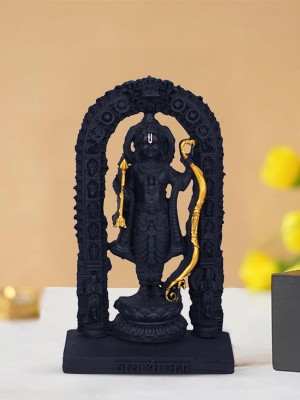 yogi 3D Ram Lalla Ayodhya Idol Statue Showpiece Murti for Home Decor Decoration Decorative Showpiece  -  7 cm(Resin, Black)