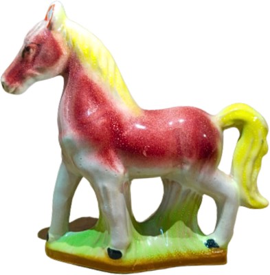 Balaji Tradings Ceramic Horse Statue Idol for Home and Office Décor| Handmade FengShui for Vastu Decorative Showpiece  -  15 cm(Ceramic, Red)