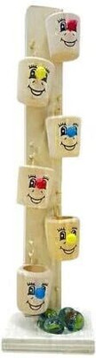 SSCollection Handicraft Beautiful Wooden Marble Slider Tree BallRunTrack with 6Tilting Bucket Decorative Showpiece  -  7 cm(Wood, Multicolor)