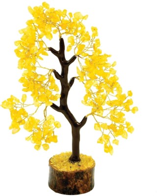 VIBESLE Natural Citirine Tree | Size 9-10 Inch | 300 Beads | Positive Energy, Wealth Decorative Showpiece  -  25 cm(Stone, Yellow)