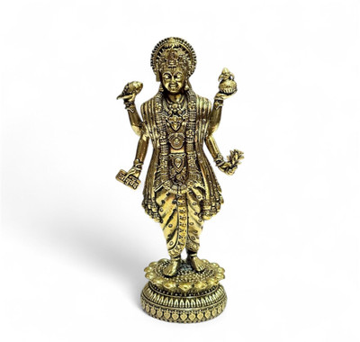 vastu vardan Vastu Brass Dhanvantri ji statue | Weight 162gm Approx |Idol For Home & Office Decorative Showpiece  -  13 cm(Brass, Gold)
