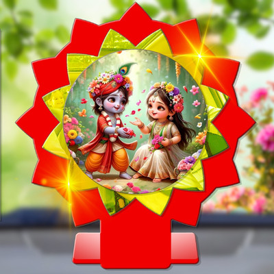 GiftsRange Radha Krishna Radheshyam Radhe Krishna Car Dashboard Idol Decorative Showpiece  -  11 cm(Plastic, Multicolor)