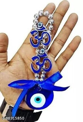CraftVilla Twin OM Evil Eye Protection Charm | Dual OM Nazar Battu for Vastu, Home, Office Decorative Showpiece  -  6 cm(Polyresin, Blue)