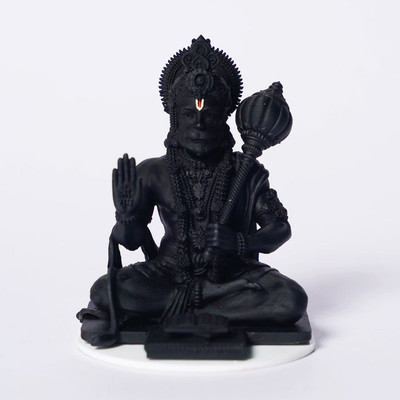 Muskan Divine Lord Hanuman ji idol for Car Dashboard, Home Decor , Gifting Decorative Showpiece  -  7 cm(Polyresin, Black)