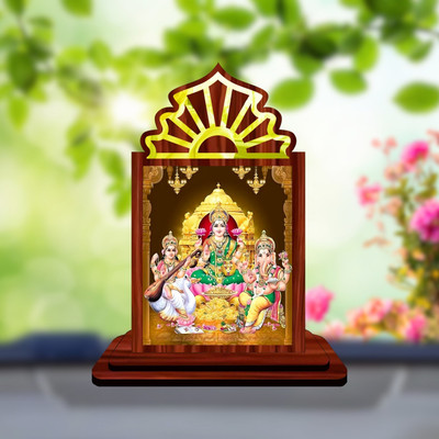 DAKSH Lakshmi Laxmi Mahalaxmi Car Dashboard Idol Premium Decorative Showpiece  -  8 cm(Plastic, Multicolor)