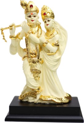 Artivoke Lord Radha Krishna Ji Idol for Home Pooja Home Decor Decorative Showpiece  -  16 cm(Resin, White)