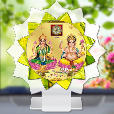 SANBIA Lakshmi Ganesh Laxmi Ganesha Car Dashboard Idol Premium Decorative Showpiece  -  11 cm(Plastic, Multicolor)
