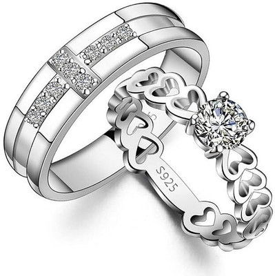 Inori Silver plated ring for couple Alloy Silver Plated Ring