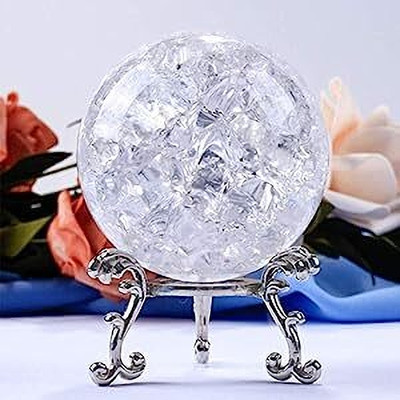 HOUSEOFASTRO Water Fountain Spinning Crystal Glass Ball for Indoor Fountains (Pack of 1) Decorative Showpiece  -  5 cm(Crystal, Clear)