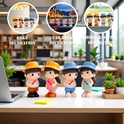 Spiaty Haws Hats Couple Dolls Decorative Showpiece  -  2.7 cm(Plastic, Multicolor)