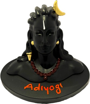 AUTODIFY ABS Adiyogi Statue / Lord Shiva Idol / God Mahadev Figurine 5 inch for Car Decorative Showpiece  -  12 cm(Plastic, Black)