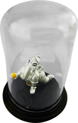 SILVERSPOT JEWEL Silverspot Jewel 999 Pure Silver Valampuri Ganesh Idol with Acrylic Base Decorative Showpiece  -  14 cm(Silver, White)