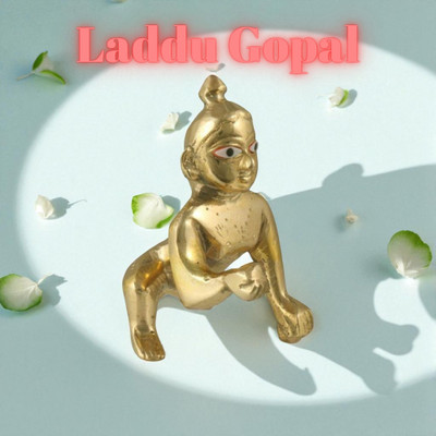 SBBCO Divine Magnet Laddu Gopal Ji Idol for Home Temple Decorative Showpiece  -  3 cm(Metal, Gold)