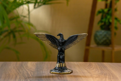 THE RETROSIA Handcrafted Brass Eagle Decorative Showpiece  -  16 cm(Brass, Gold)