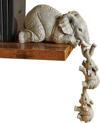 MARINER'S CREATION ELEPHANT FAMILY SET Decorative Showpiece  -  10 cm(Resin, Grey)