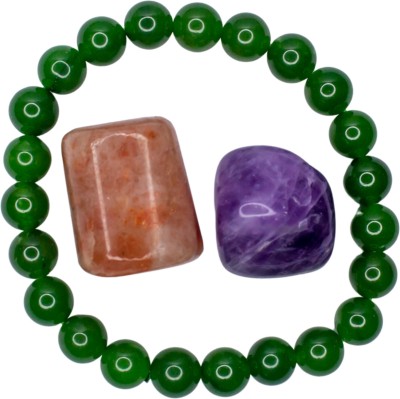 Your Spiritual Revolution Pisces Zodiac Kit Natural Crystals Reiki Healing Gemstones Bracelet Unisex Decorative Showpiece  -  11.5 cm(Stone, Green, Purple, Orange)