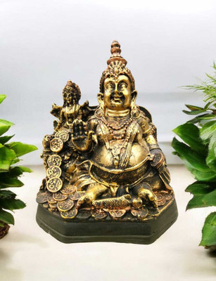 Sankalan Creation Kuber Ji With Laxmi Decorative Showpiece  -  16 cm(Resin, Gold)
