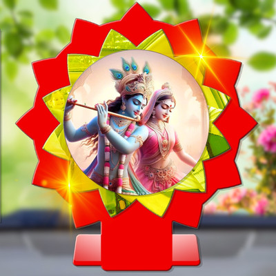 GiftsRange Radha Krishna Radheshyam Radhe Krishna Car Dashboard Idol Decorative Showpiece  -  11 cm(Plastic, Multicolor)