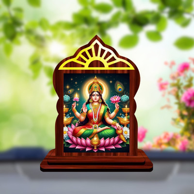 DAKSH Lakshmi Laxmi Mahalaxmi Car Dashboard Idol Decorative Showpiece  -  8 cm(Plastic, Multicolor)
