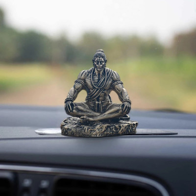 Saugat Traders Lord Hanuman Ji Statue for Car Dashboard, Home Decor, Pooja God Idol Decorative Showpiece  -  10 cm(Polyresin, Gold)