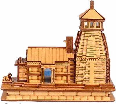 A & S VENTURES Kedarnath Temple Big in Wood Brown Colorfull 3D Model Decorative Showpiece  -  9 cm(Wood, Brown)