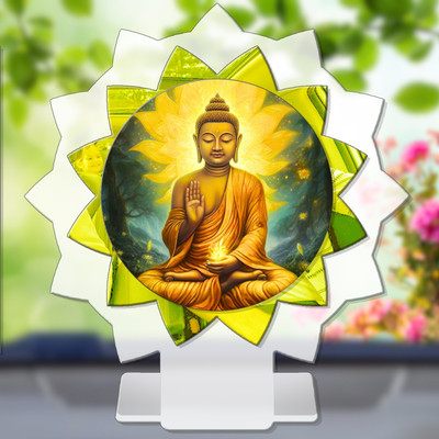 SANBIA Gautam Buddha Siddhartha Shakyamuni Car Dashboard Idol Decorative Showpiece  -  11 cm(Plastic, Multicolor)